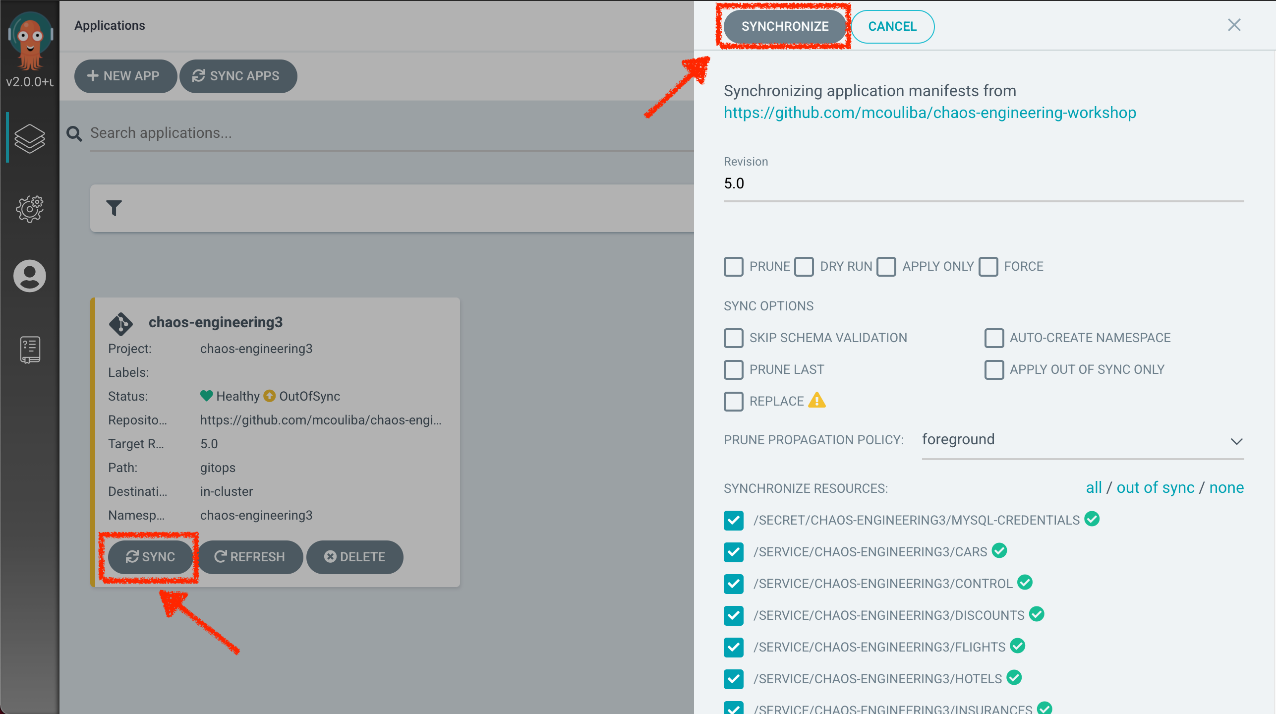 Argo CD - Sync Application