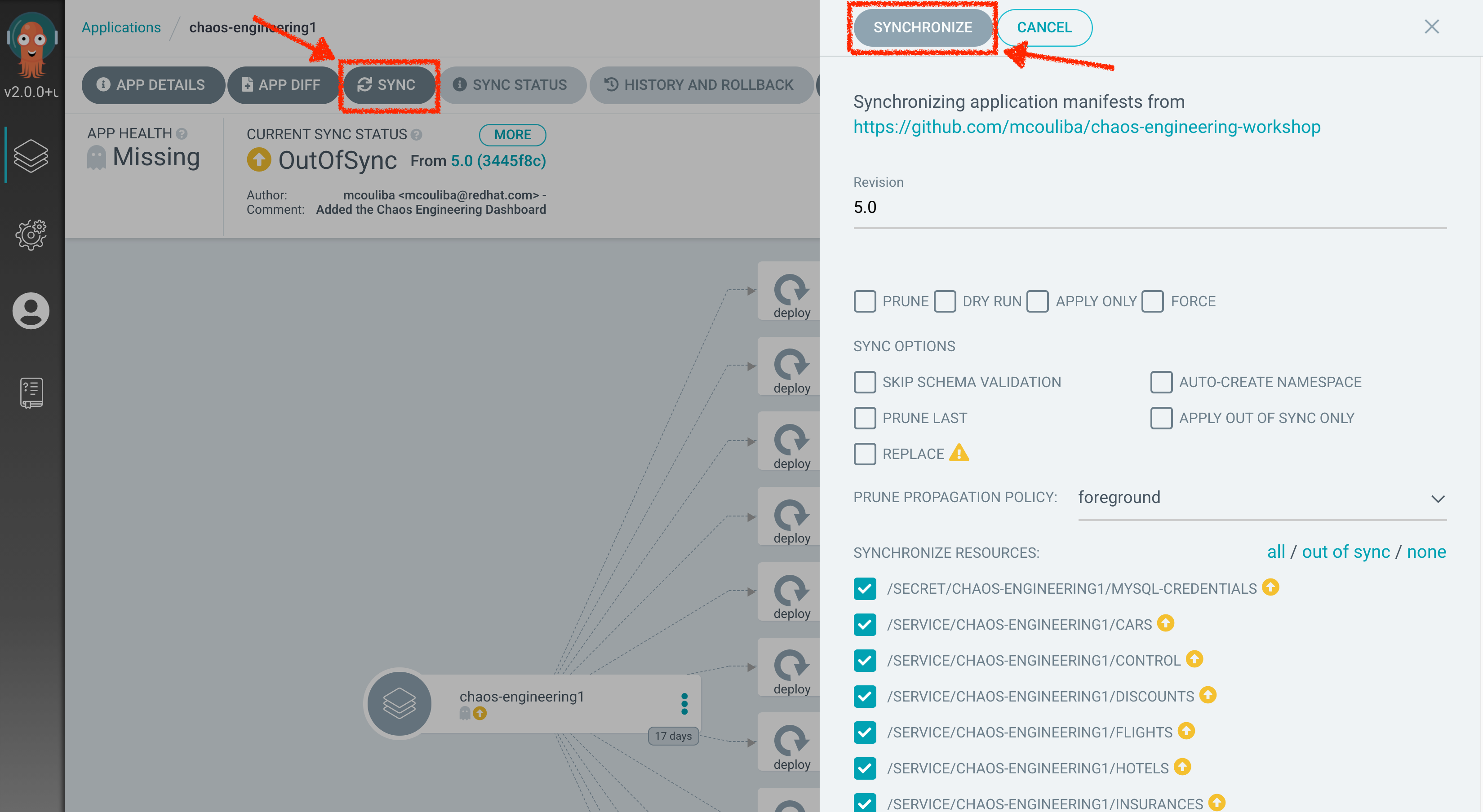 Argo CD - Sync Application