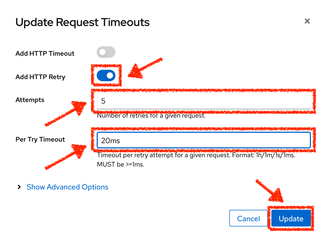 Kiali - Configure Latency Retry