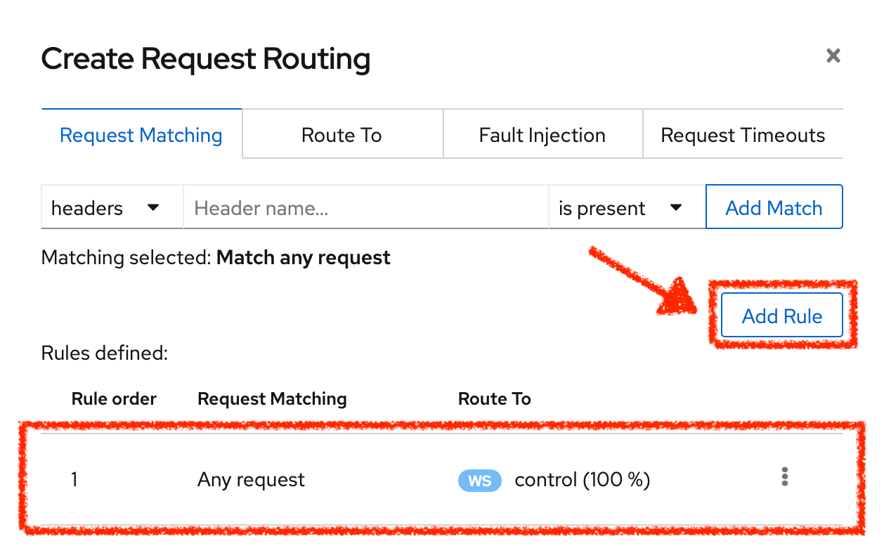 Kiali - Control Add Rule