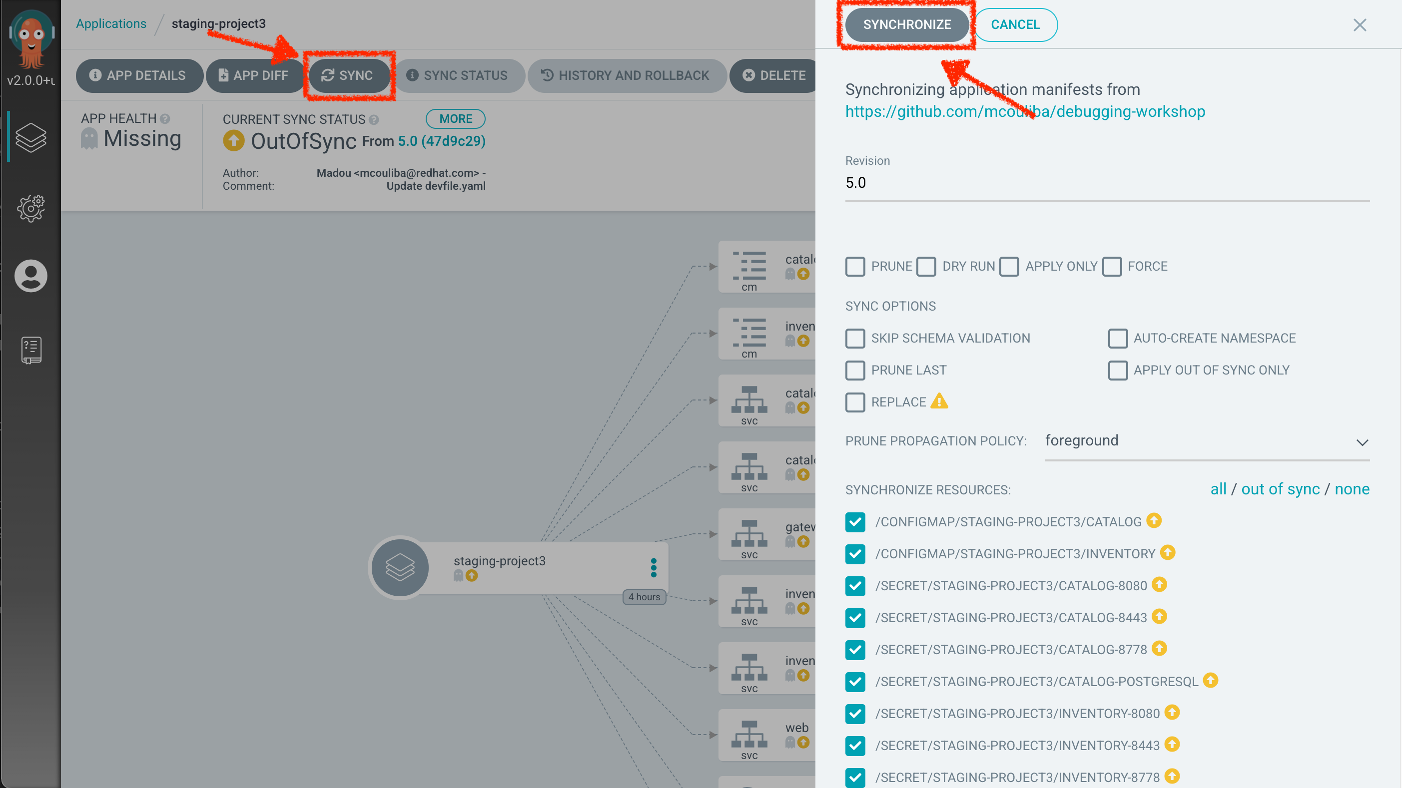 Argo CD - Sync Application