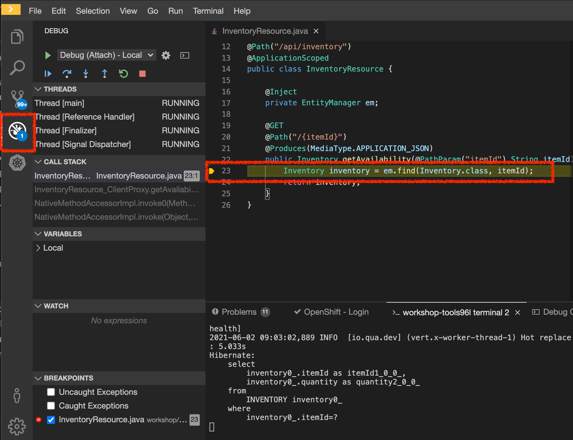 Che - Breakpoint Stop