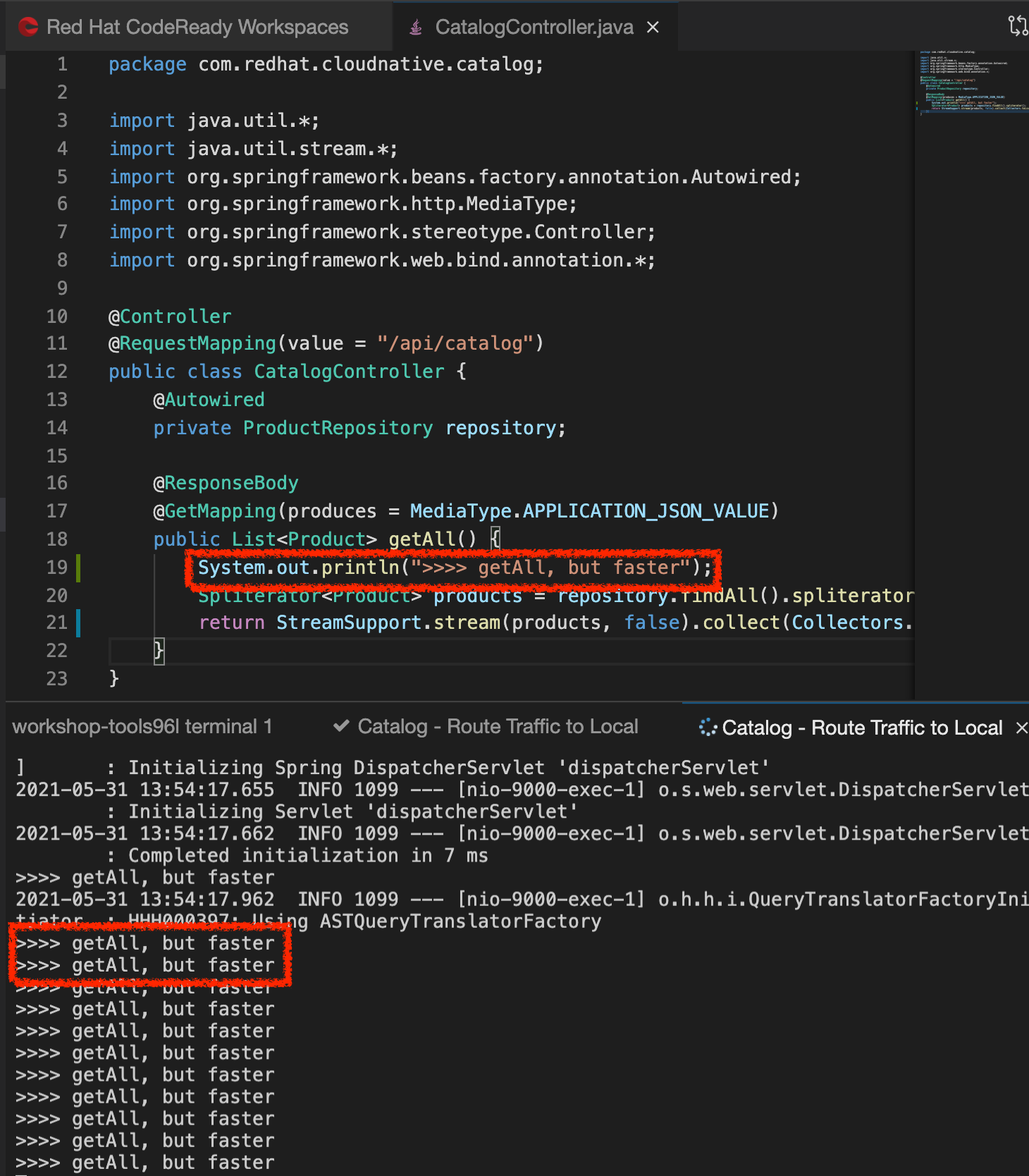 Accessing new version of Catalog Service in Che