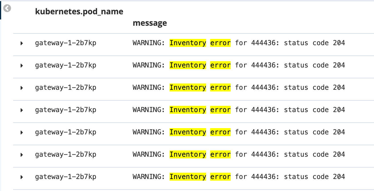 Kibana - Error Result