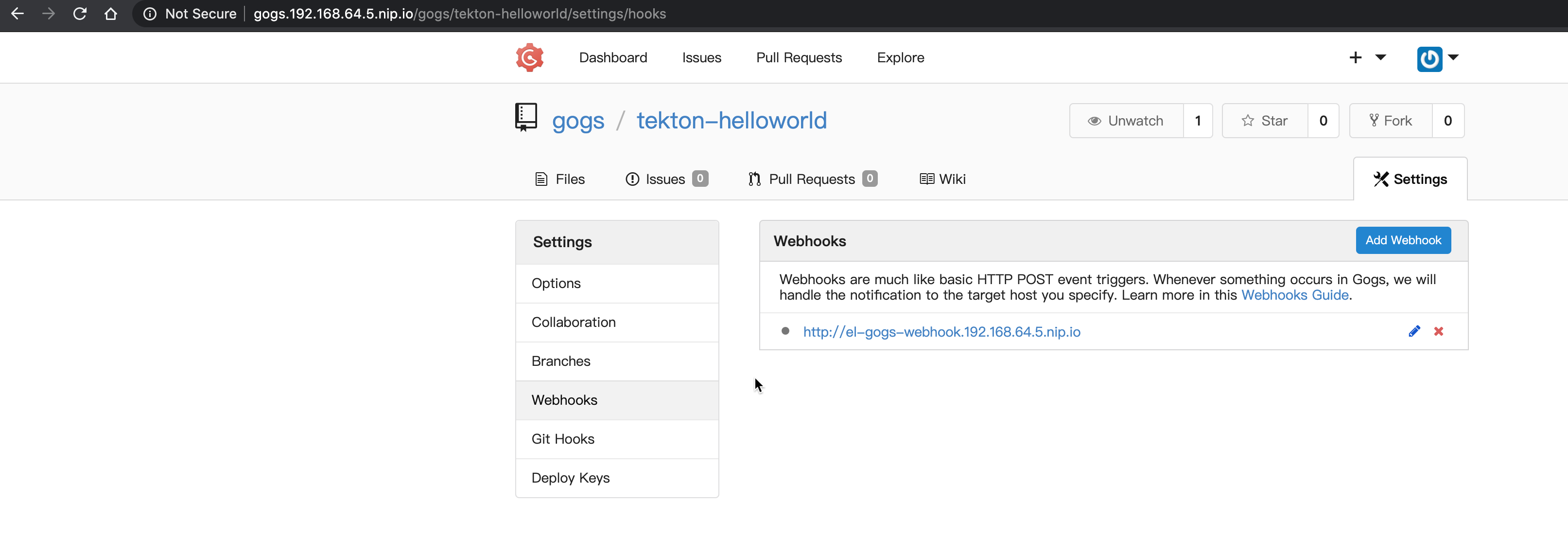 gogs webhook settings