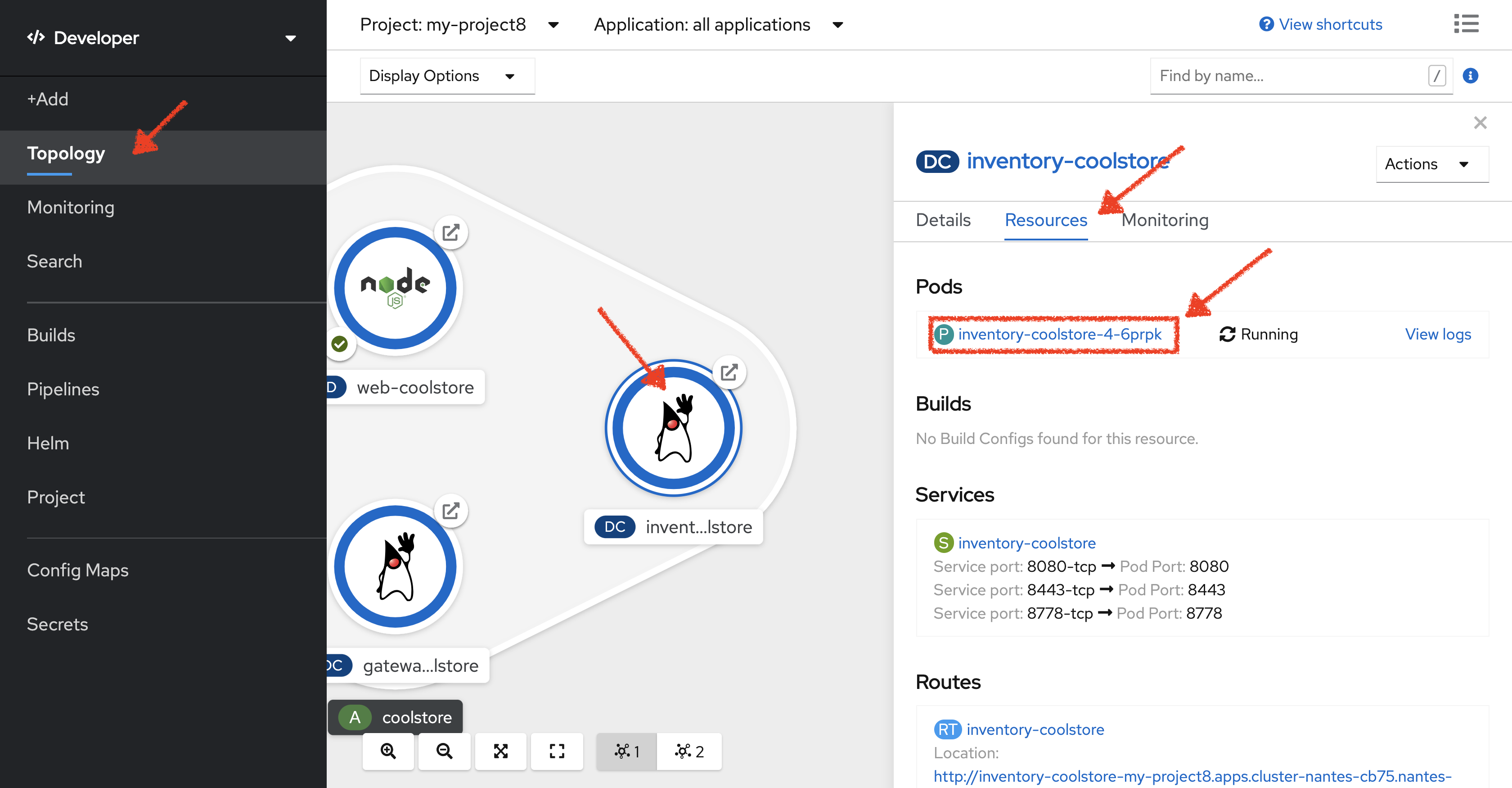 OpenShift Inventory Pod