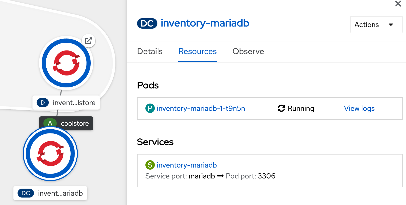 OpenShift - Inventory MariaDB