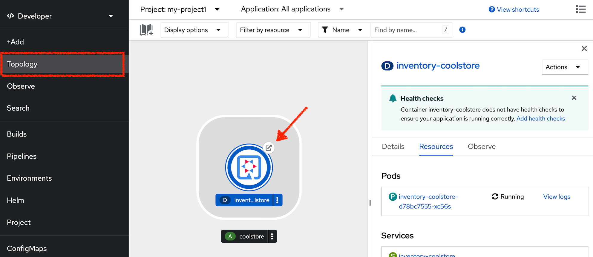 OpenShift - Inventory Topology