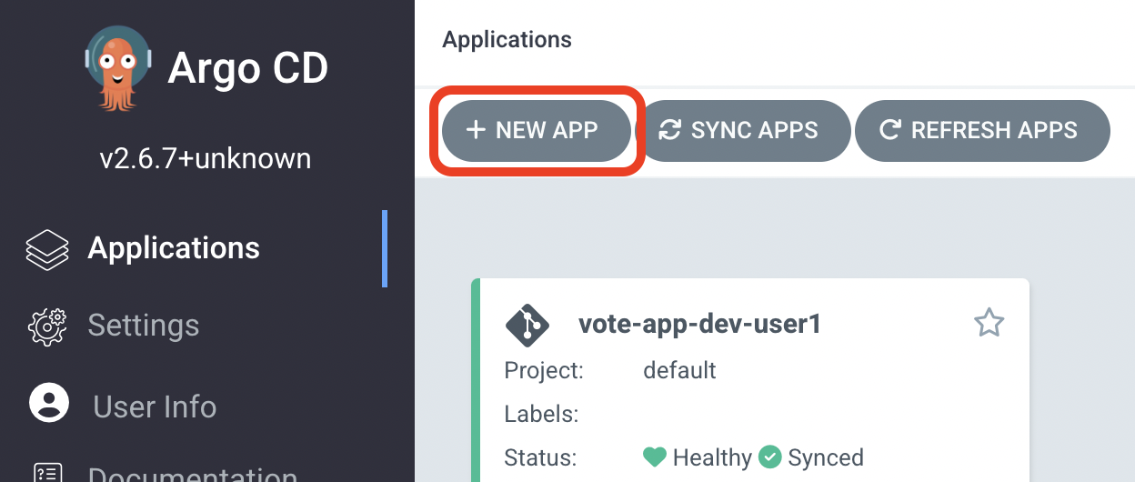 argocd new app