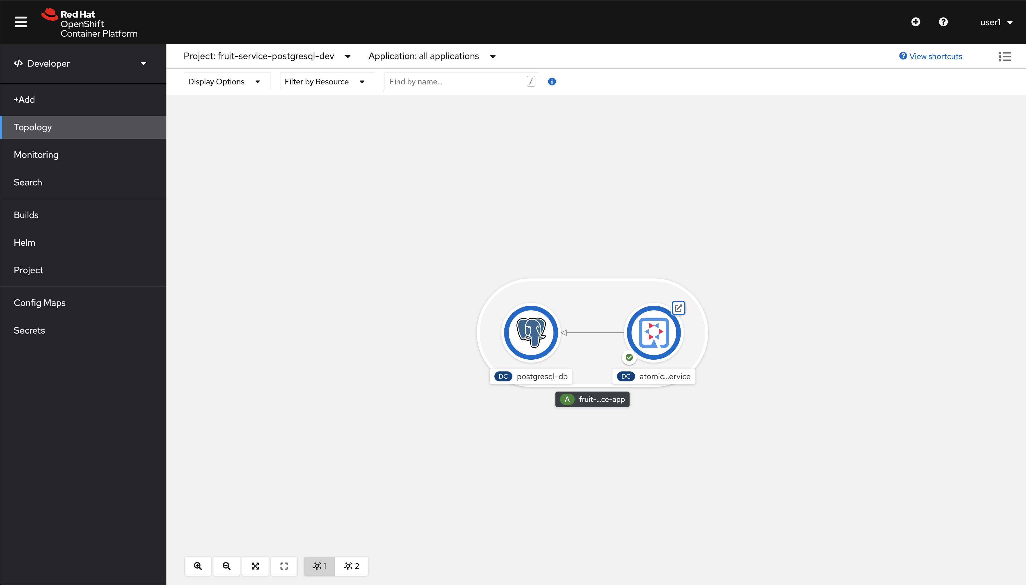 Fruit Service on PostgreSQL Topology