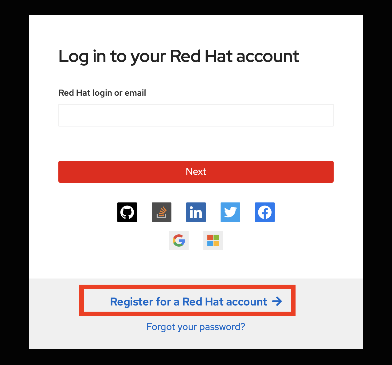 register redhat account