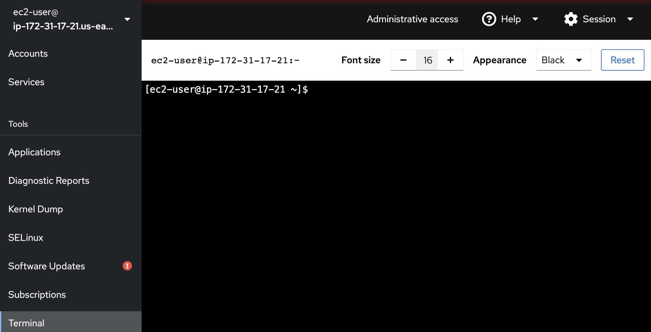 Cockpit terminal interface