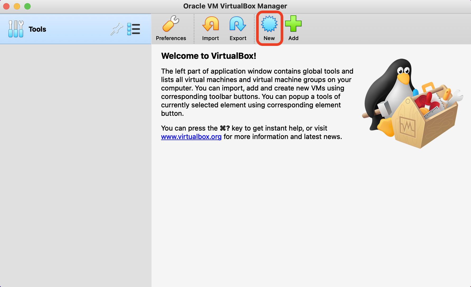 Create new Virtualbox