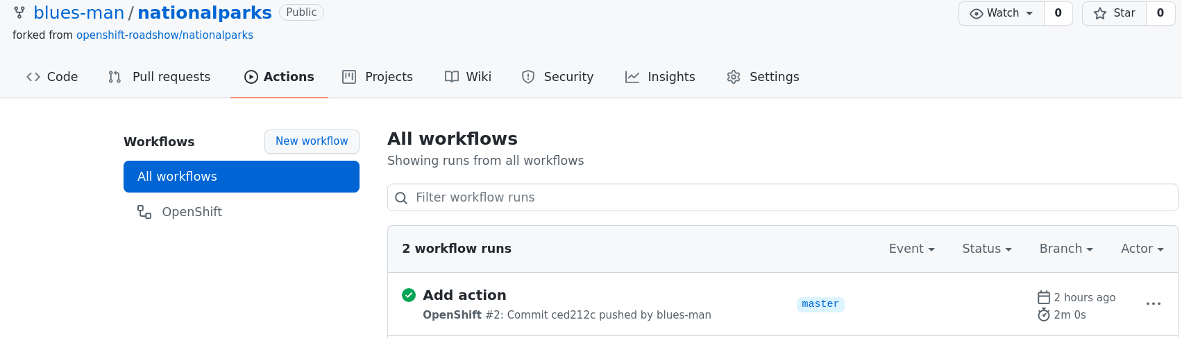 GitHub Action completed