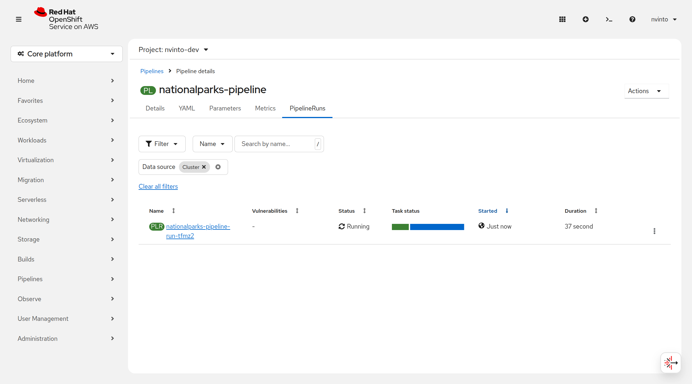 Pipeline running