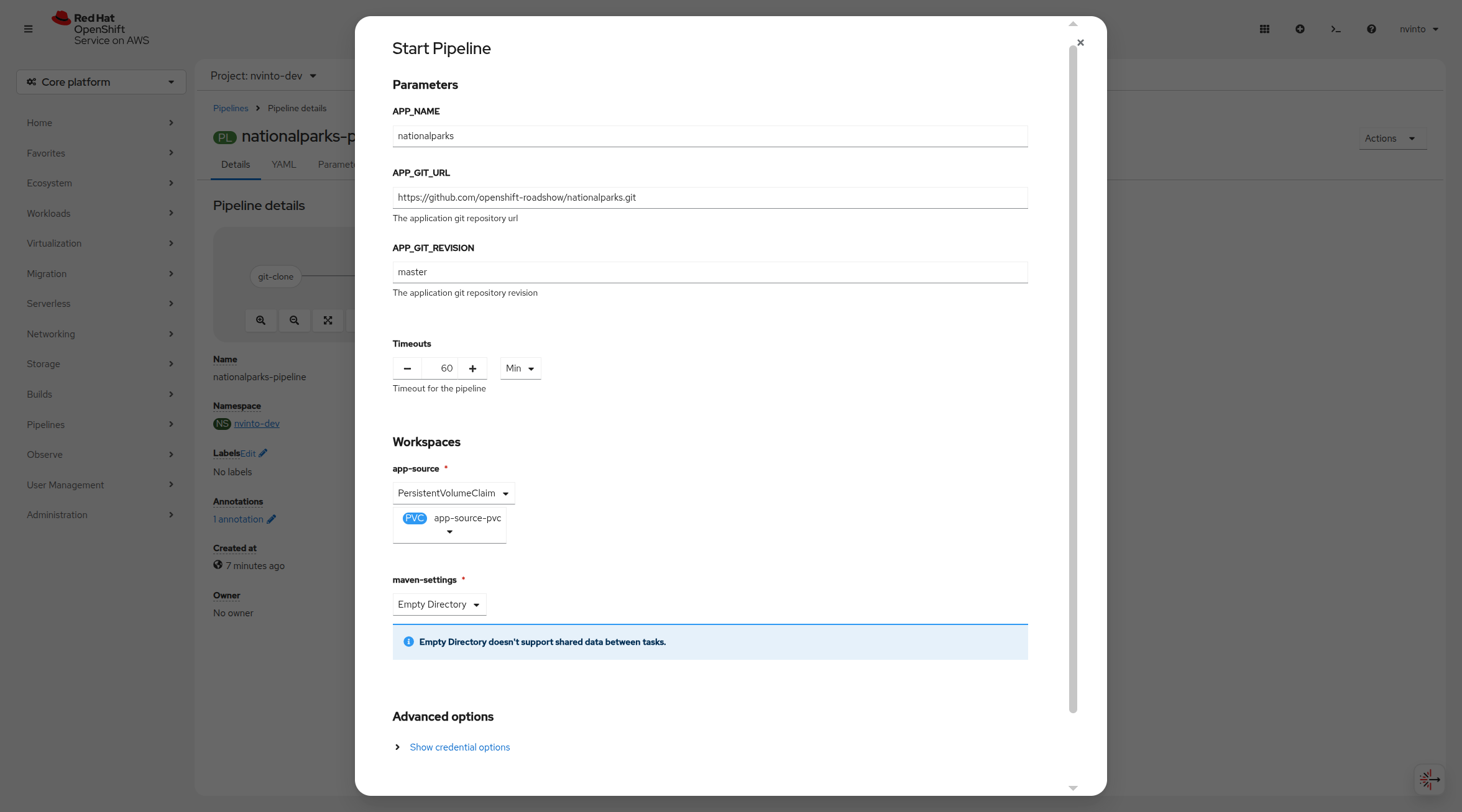 Add parameters
