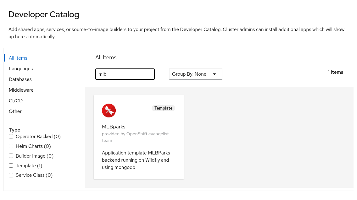 Template in the Software Catalog