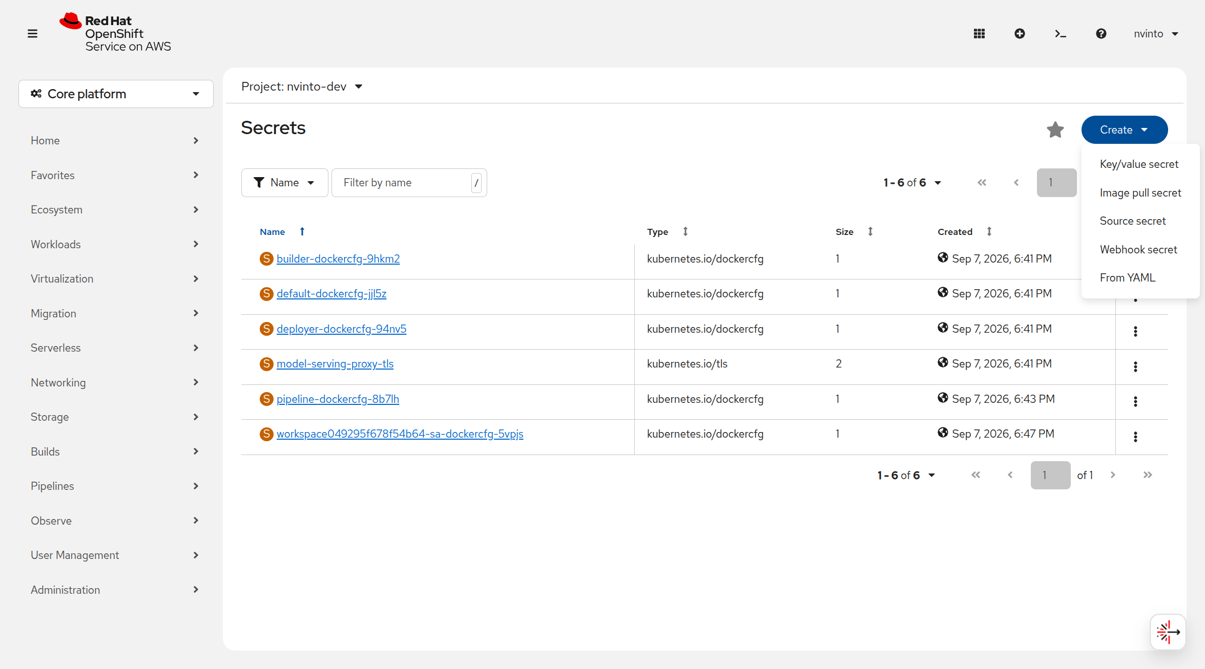 MongoDB Create K/V Secret