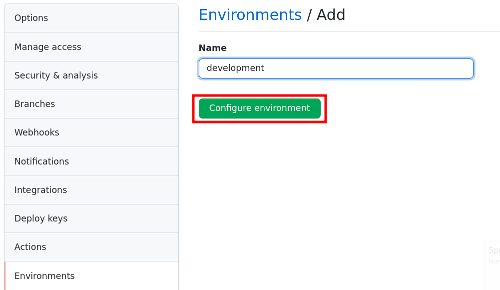 Add Environment