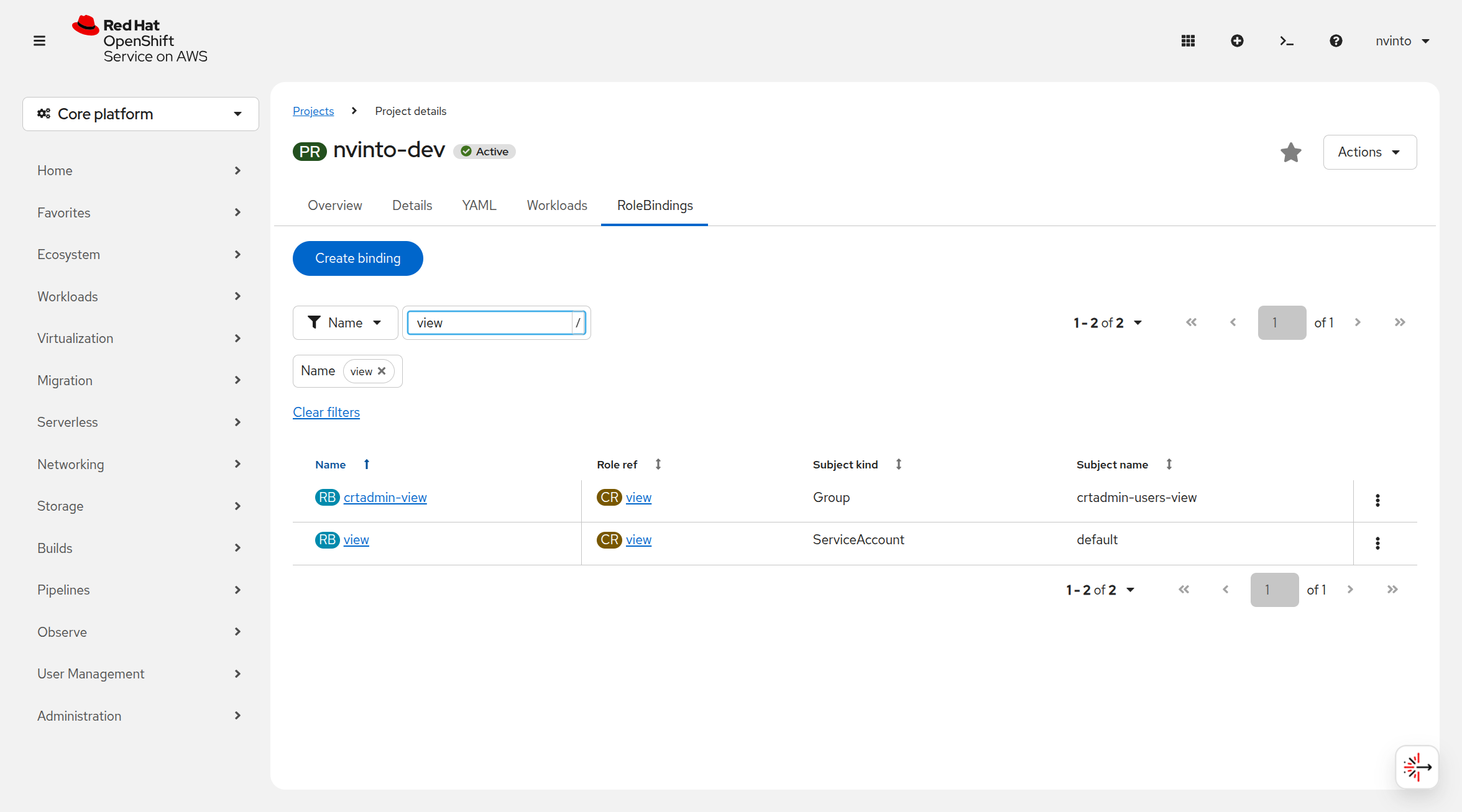 Service account changed