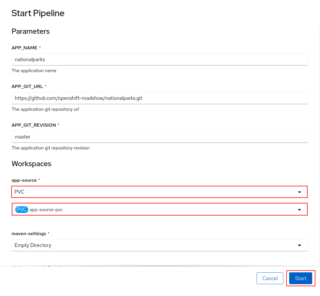 Add parameters