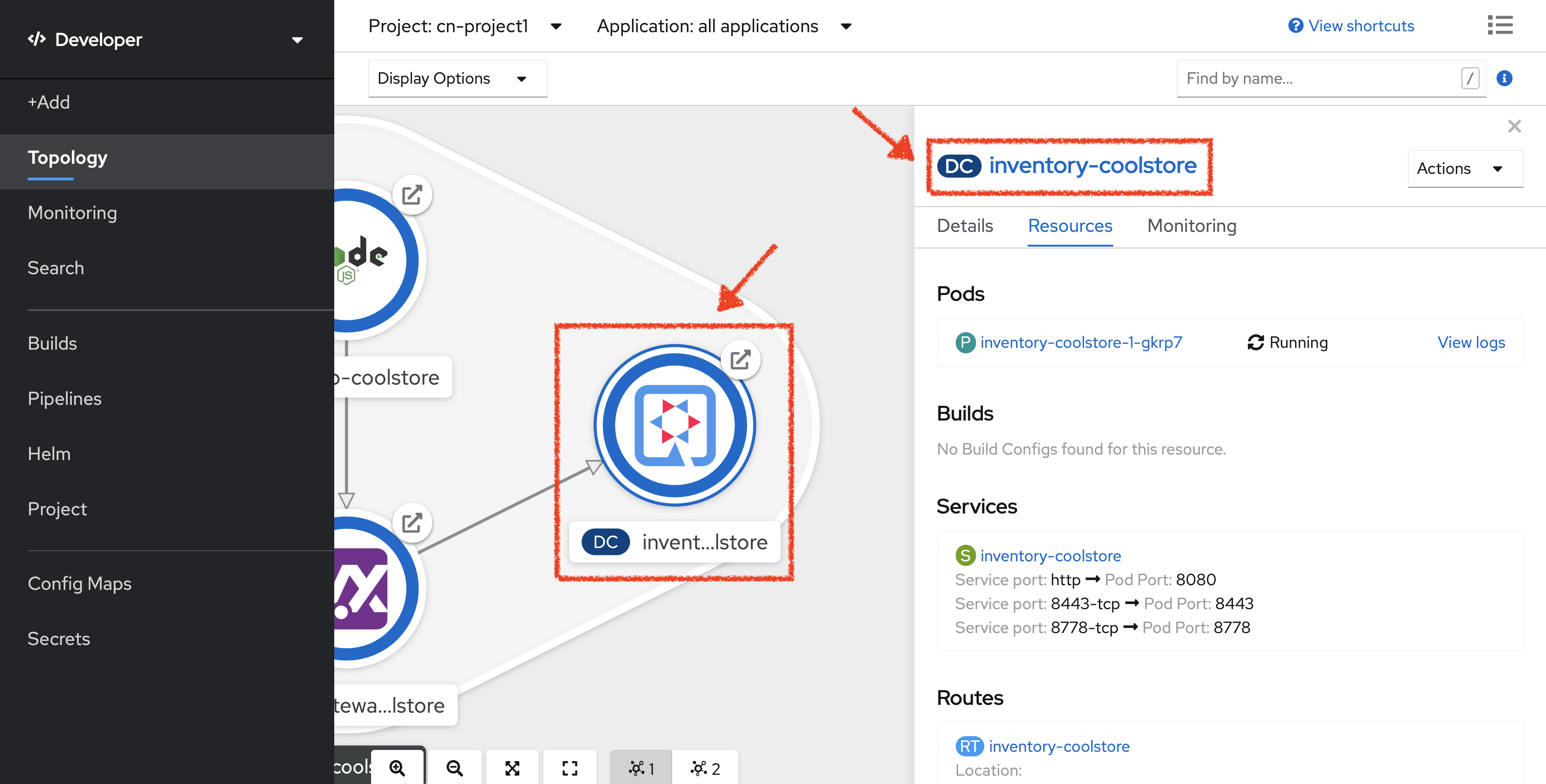 OpenShift - Inventory Topology