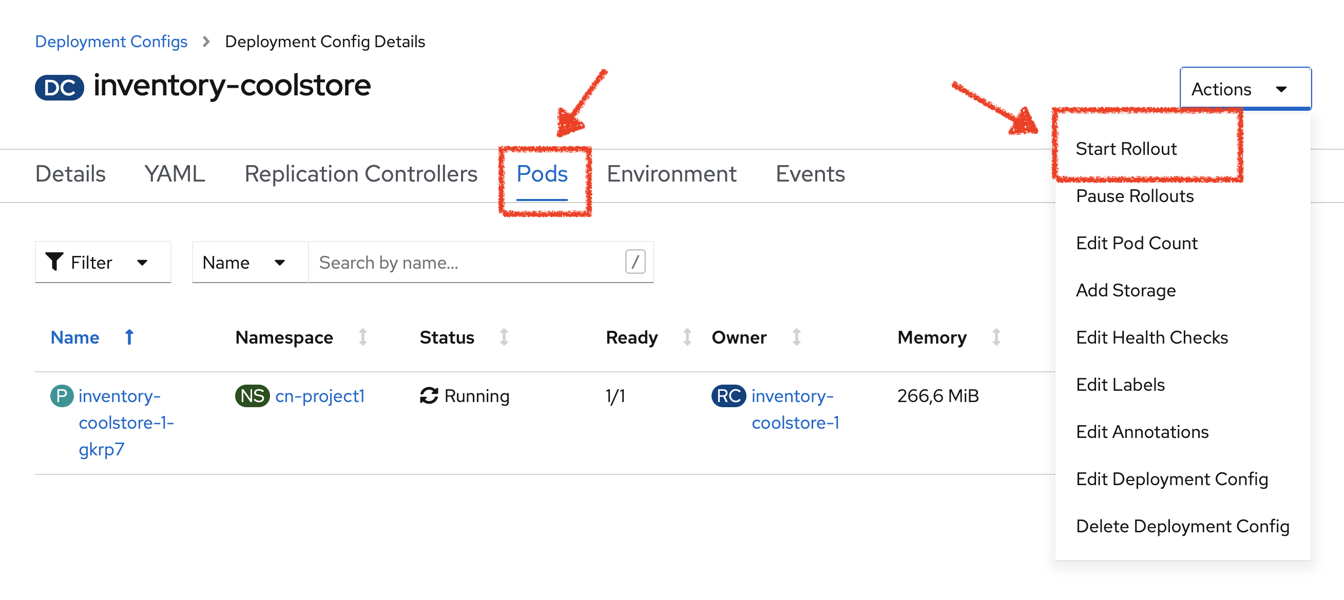 OpenShift - Rollout Inventory