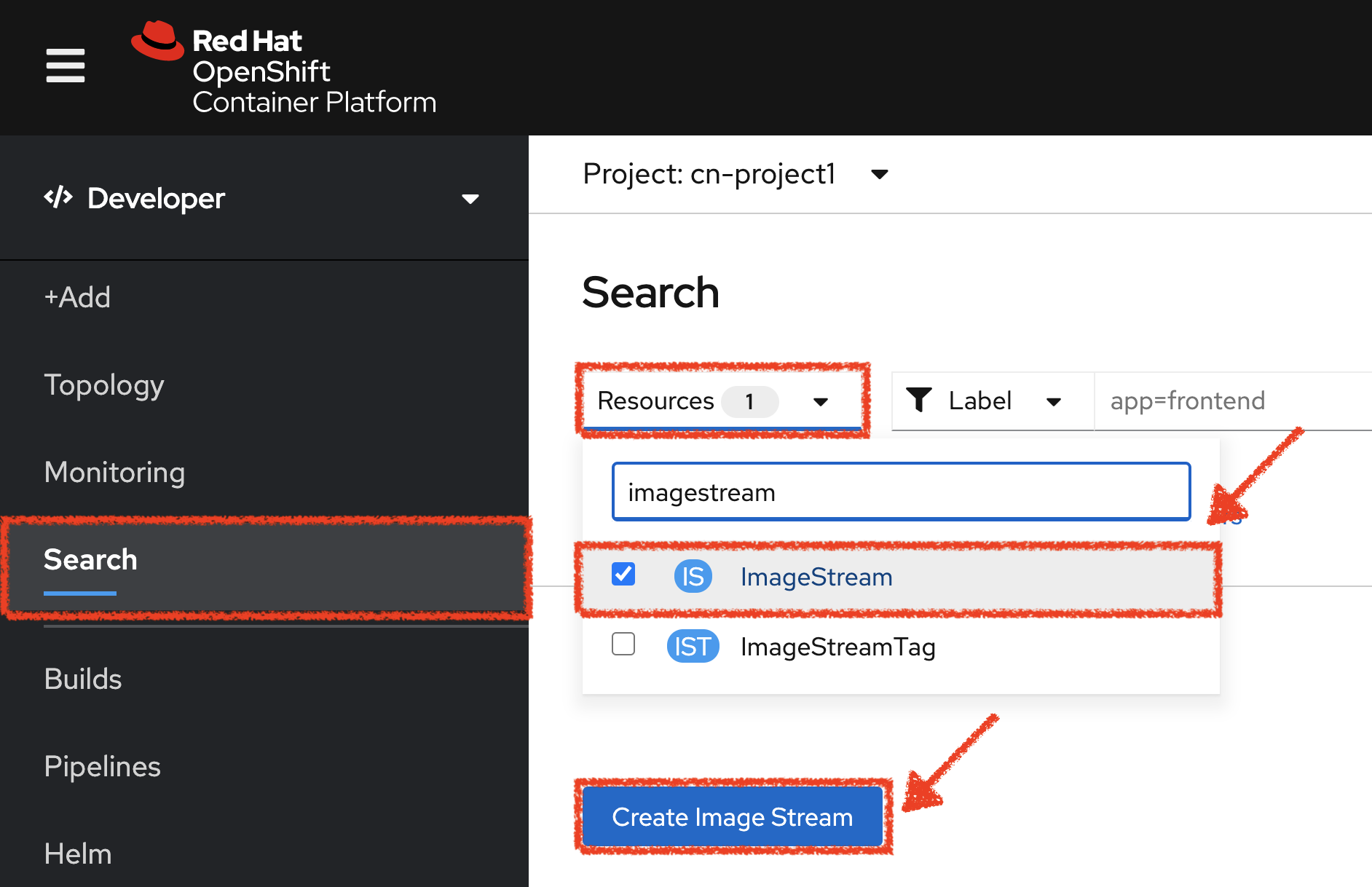 OpenShift - Create ImageStream