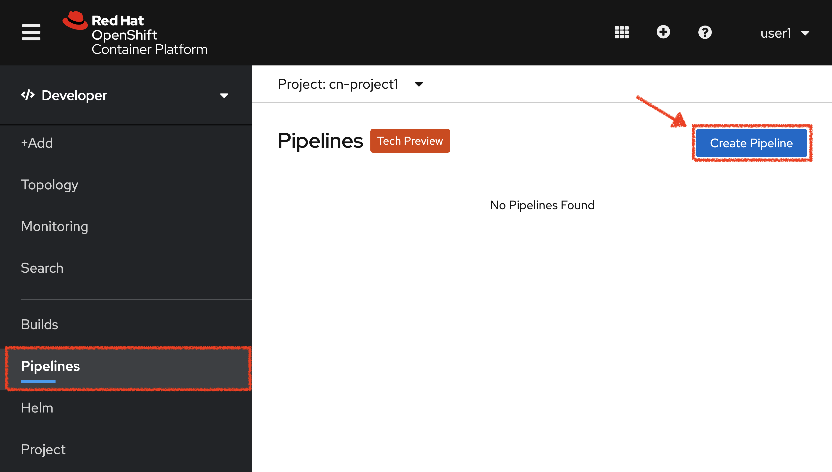 OpenShift - Create Pipeline