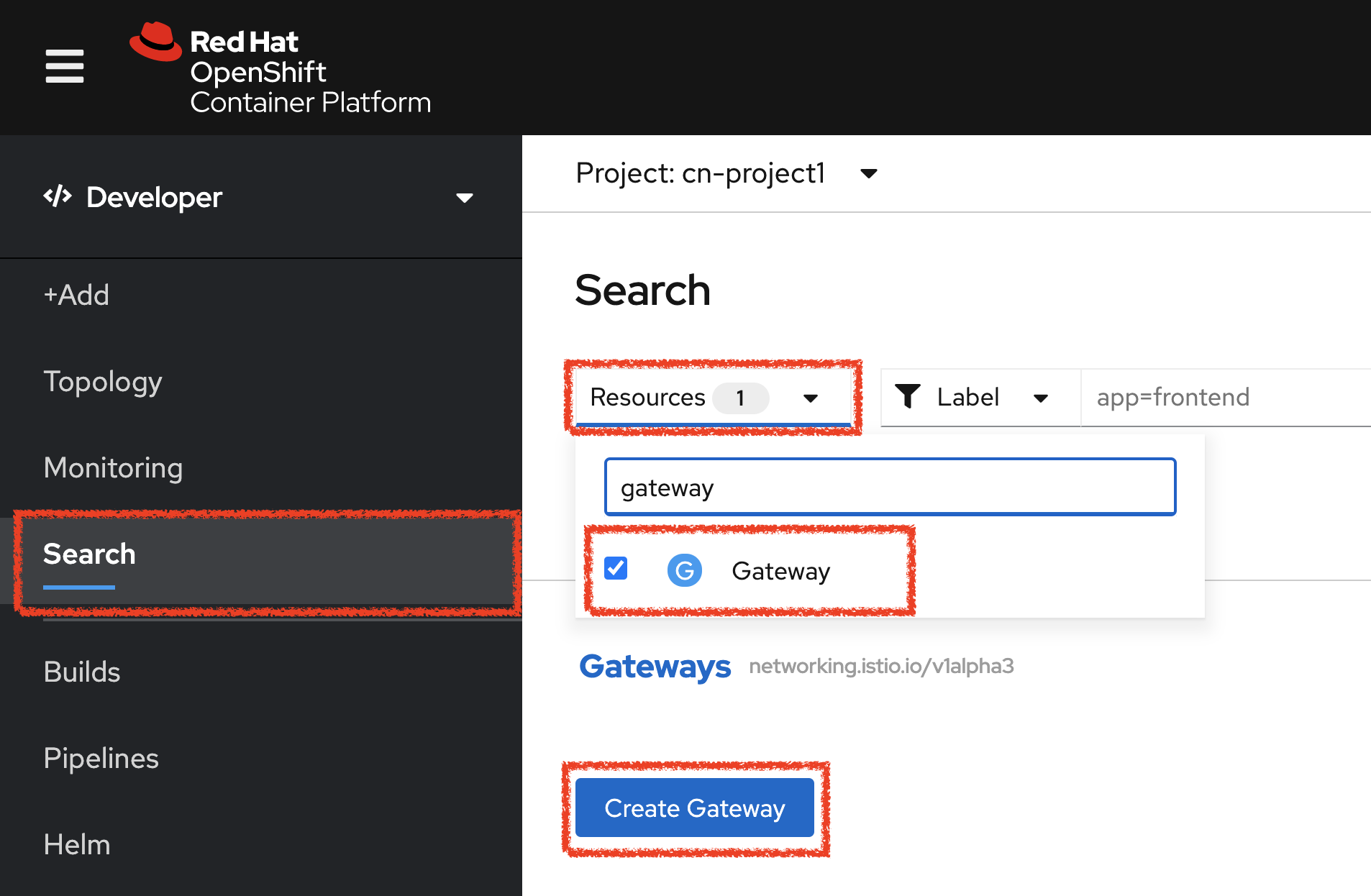 OpenShift - Create Gateway
