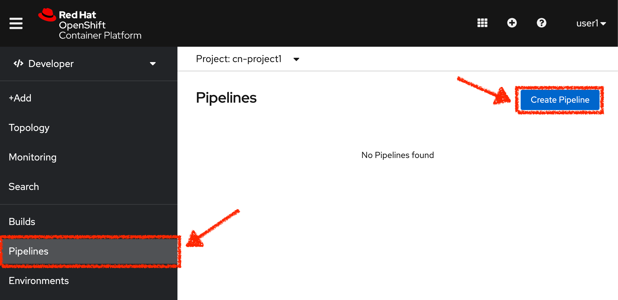 OpenShift - Create Pipeline