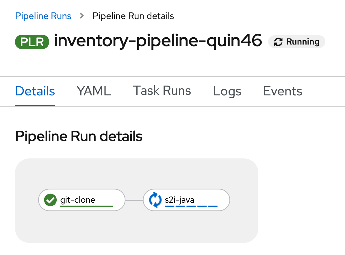 OpenShift Inventory Pipeline Run