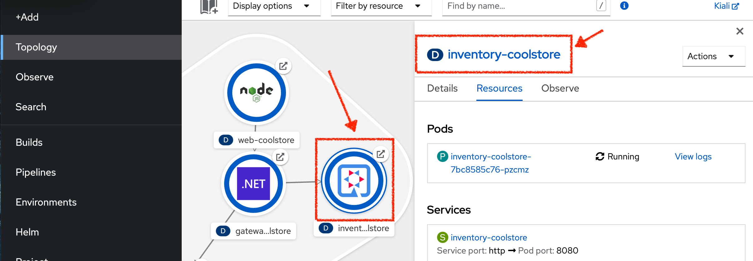 OpenShift - Inventory Topology