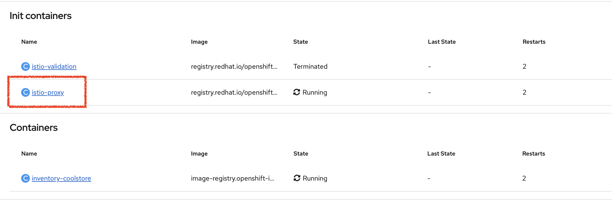 OpenShift - Istio Inventory
