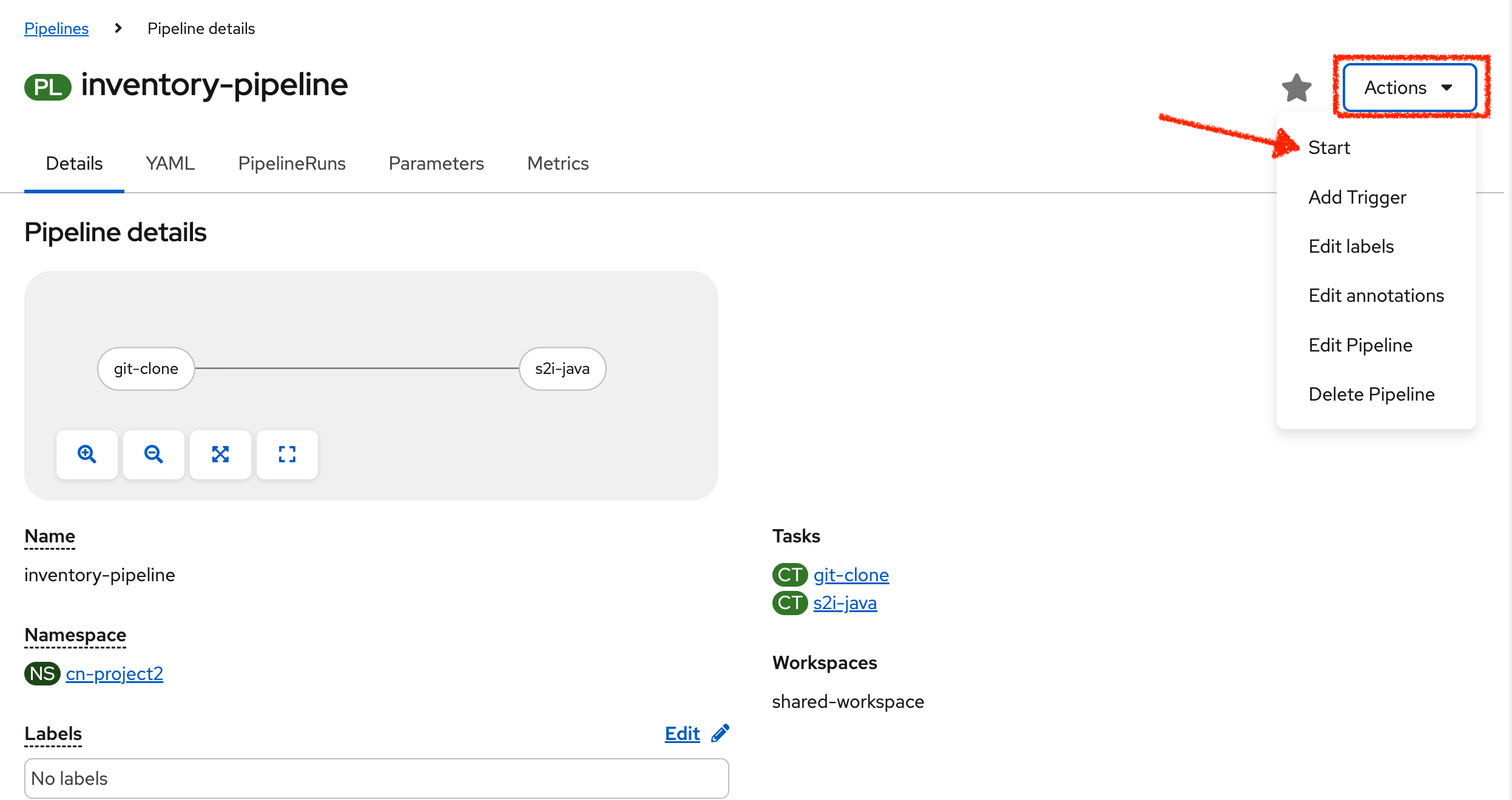 OpenShift Start Inventory Pipeline