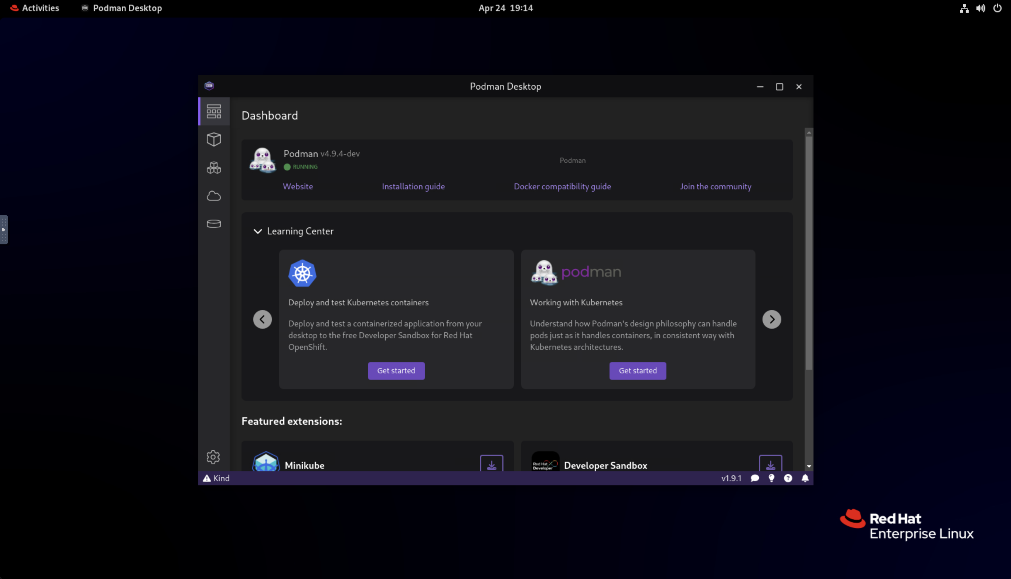 Podman Desktop Interface