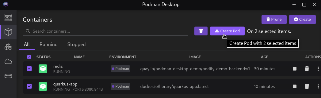Podman Desktop Podify