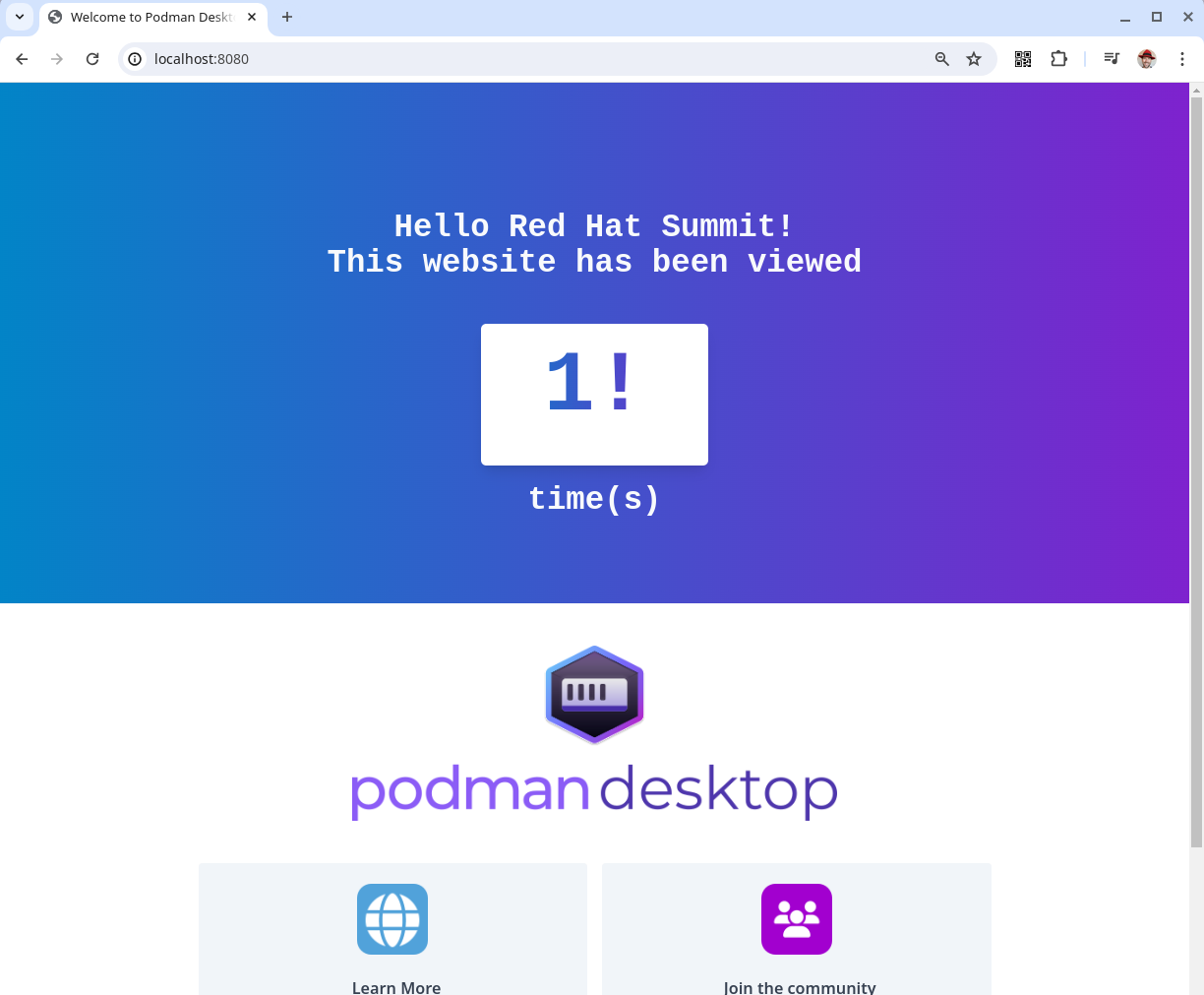 Podman Desktop Quarkus App