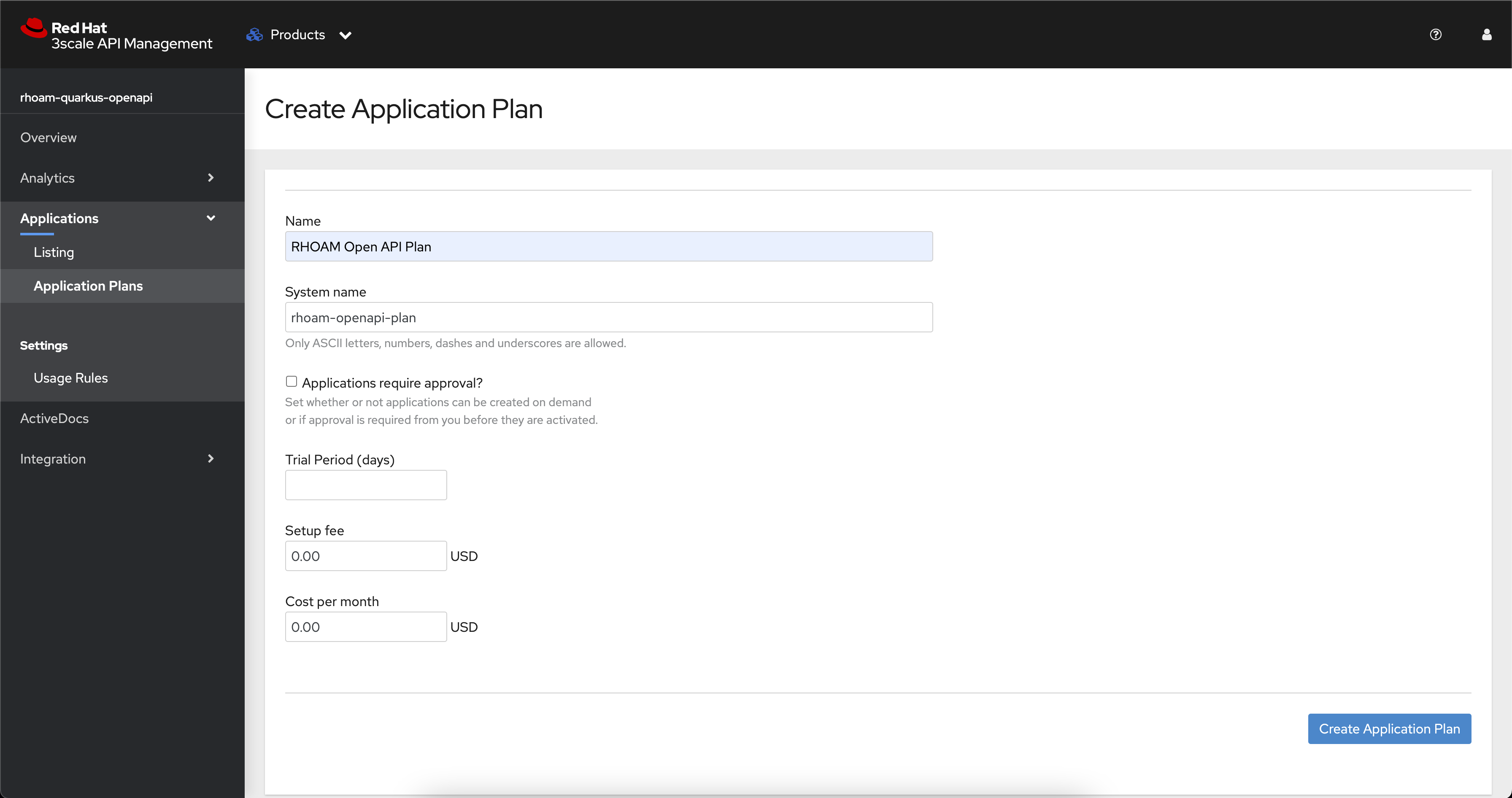create app plan