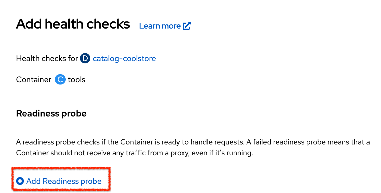 Che - Catalog Add Readiness Probe
