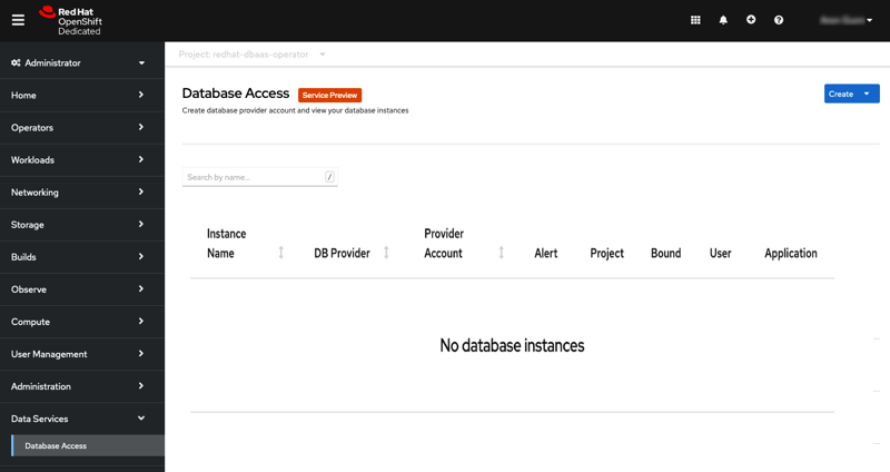 Database inventory landing page