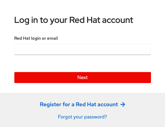 Red Hat Hybrid Cloud Console login page