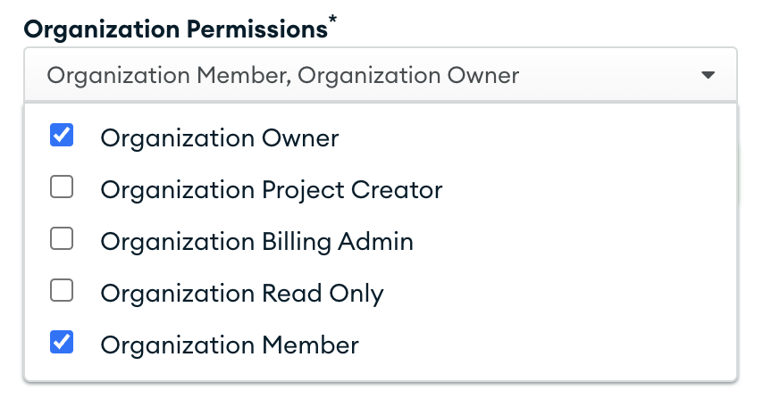 Create API Key permissions