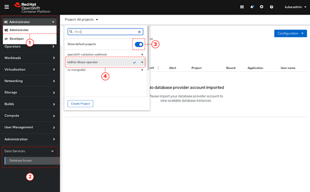 Single page screenshot of the administrator’s entry point