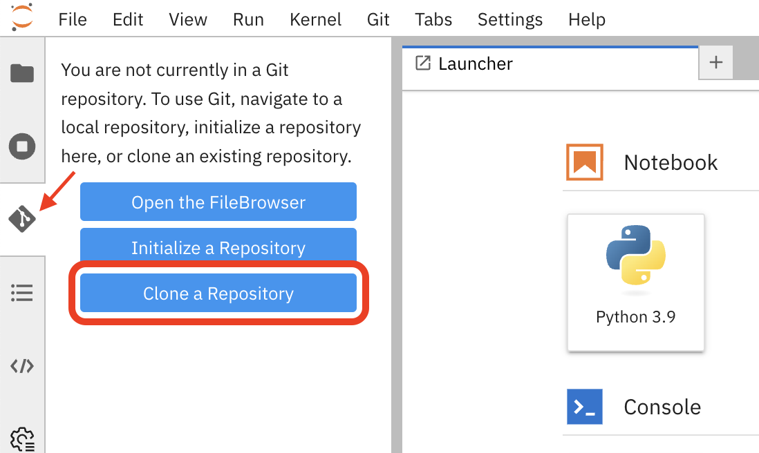Jupyter Notebook Git UI