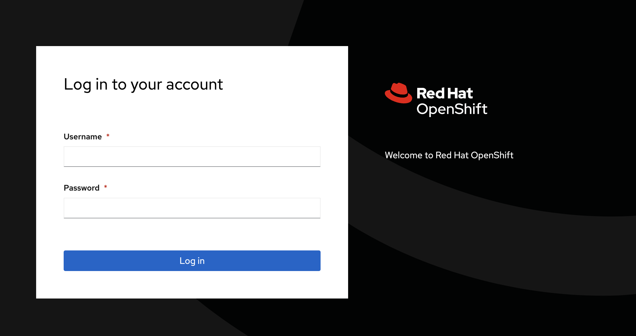 OpenShift Page Login